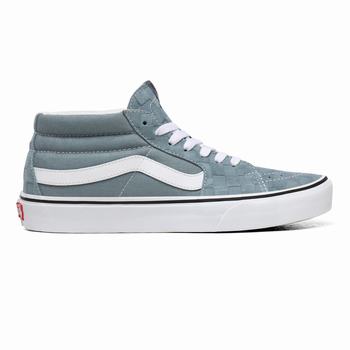 Damske Kotnikove Tenisky Vans Deboss Checkerboard Sk8-Mid Biele VA82RTKYN